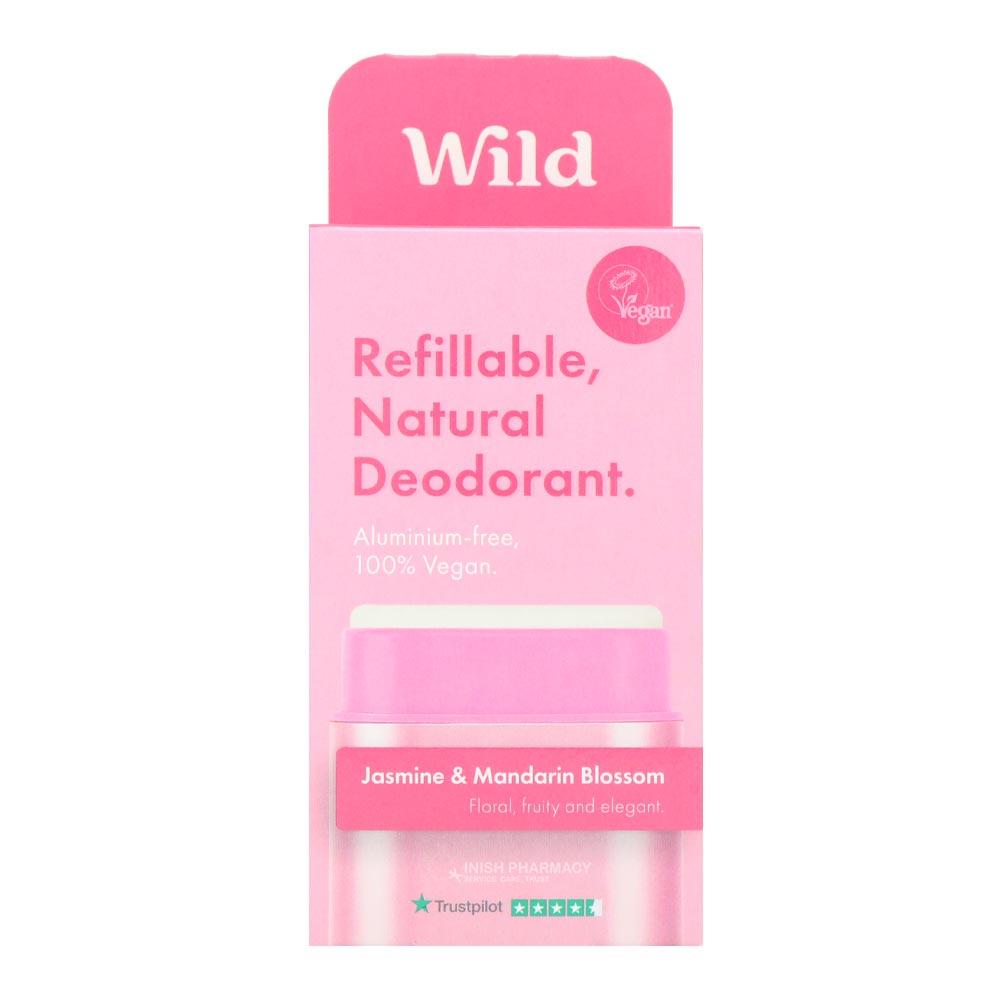 Wild Natural Deodorant Starter Pack Pink Case With Jasmine & Mandarin Blossom Deodorant