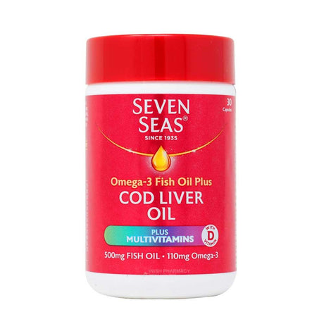 Seven Seas Cod Liver Oil Plus Multivitamins 30 Capsules – a daily multivitamin for complete nutritional support