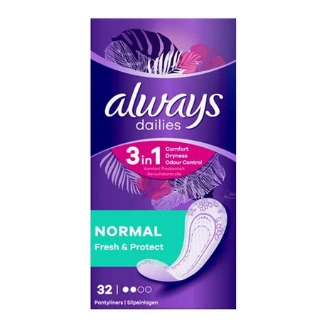 Always Dailies Pantyliners Normal 32 Pack – for light, everyday feminine freshness