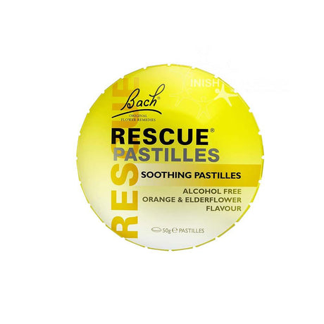 Bach Rescue Remedy Pastilles Orange & Elderflower Flavour 50g – Bach Rescue Remedy for emotional balance and calm