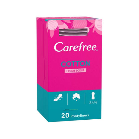 Carefree Cotton Breathable Scented Liners 20 – for comfortable, everyday feminine protection