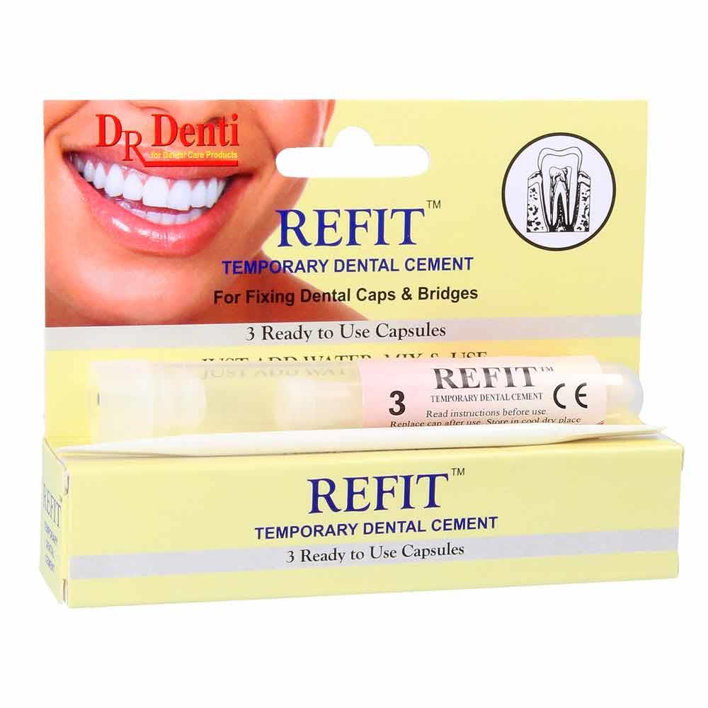 Dr Denti Refit Temporary Dental Cement 3 Capsules | Gum Care