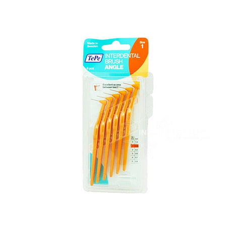 TePe Orange Interdental Angled Brush 0.45mm 6 Pieces – cleans between teeth for healthy gums