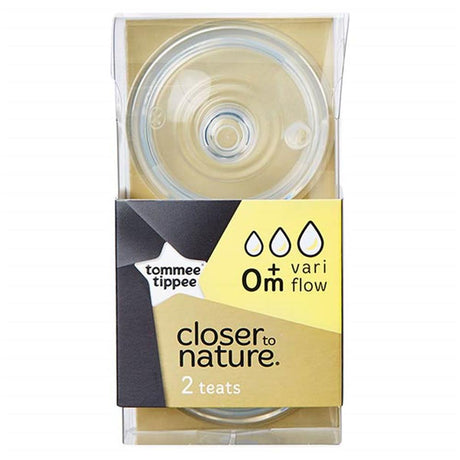 Tommee Tippee Closer To Nature Teats 0m+ Vari Flow 2 Pack – a natural-feel feeding bottle for newborns and babies