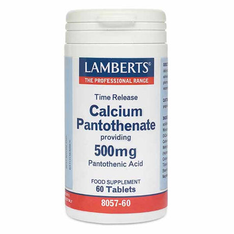 Lamberts Calcium Pantothenate 500mg 60 Tabs – calcium for strong bones and healthy teeth