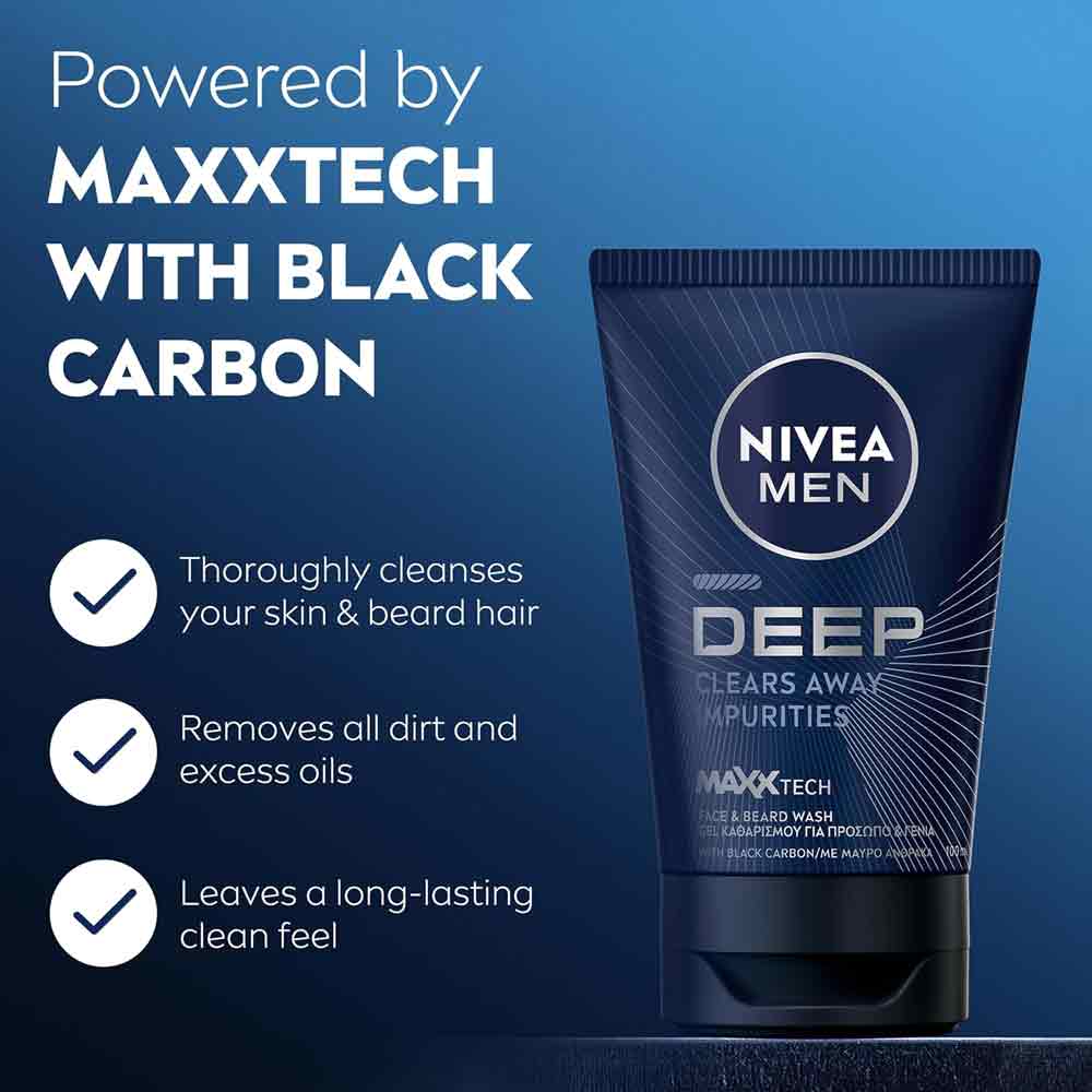 Nivea Men Deep Face and Beard Wash 100ml