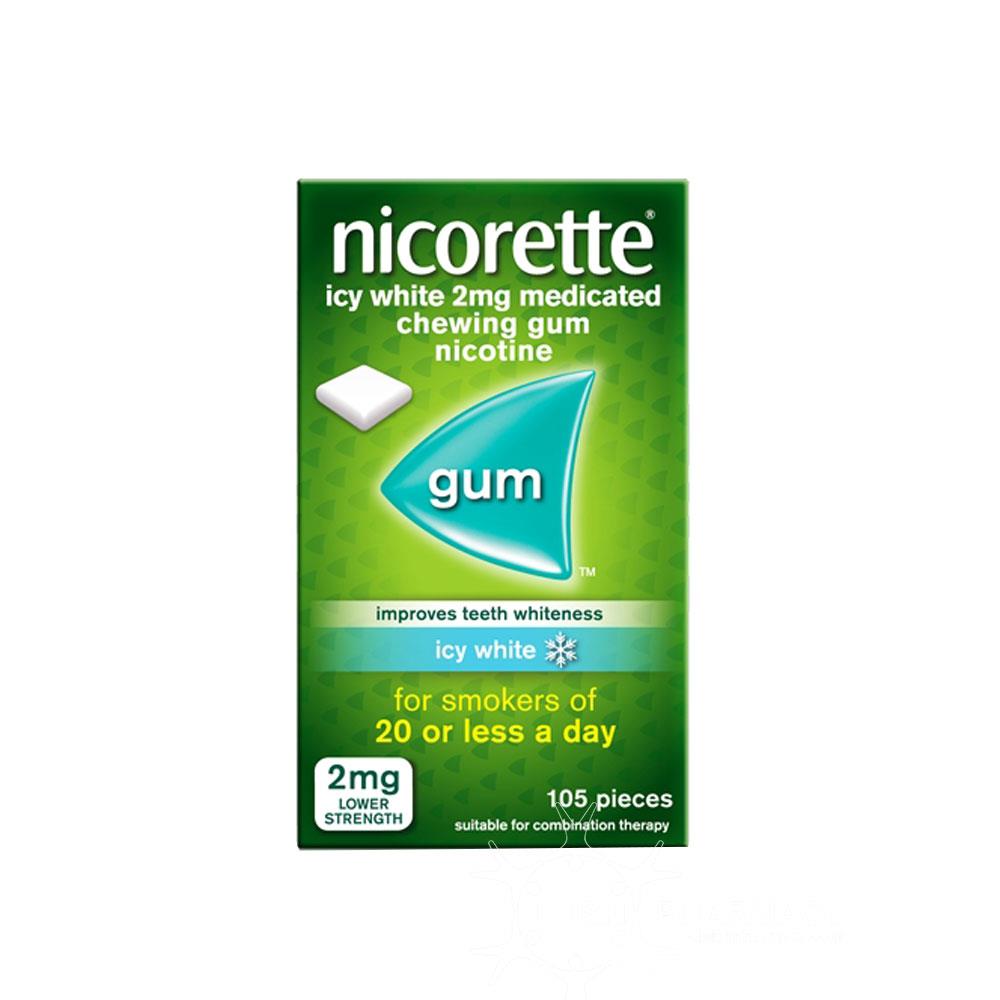 Nicorette Icy White 2mg Sugar Free Gum 105 Pack
