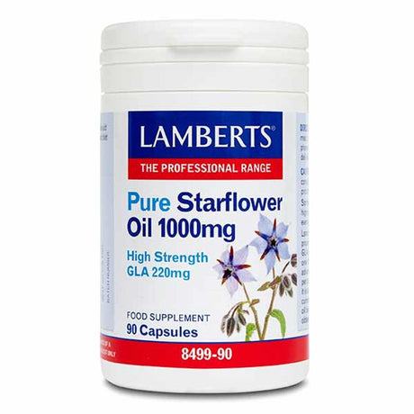 Lamberts Pure Starflower Oil 1000mg 90 Capsules – omega-3 fatty acids to support heart and brain health