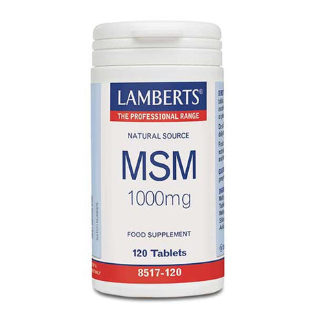 Lamberts MSM 1000mg 120 Tabs – MSM for joint flexibility and muscle recovery