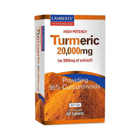Lamberts High Potency Turmeric 20000mg 60 Tabs – turmeric with curcumin for natural anti-inflammatory support
