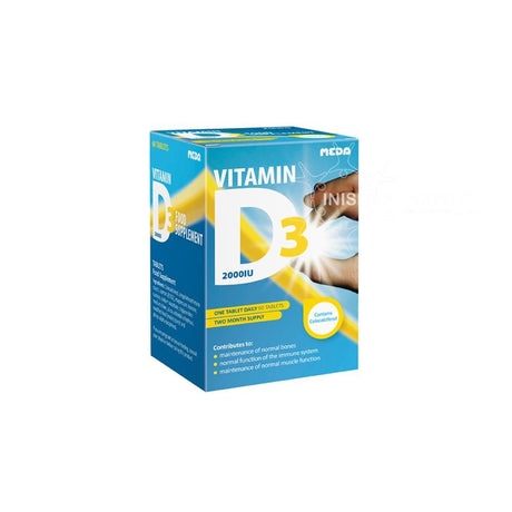 Meda Vitamin D3 2000iu 60 Tabs – vitamin D3 to support bones, muscles and immunity