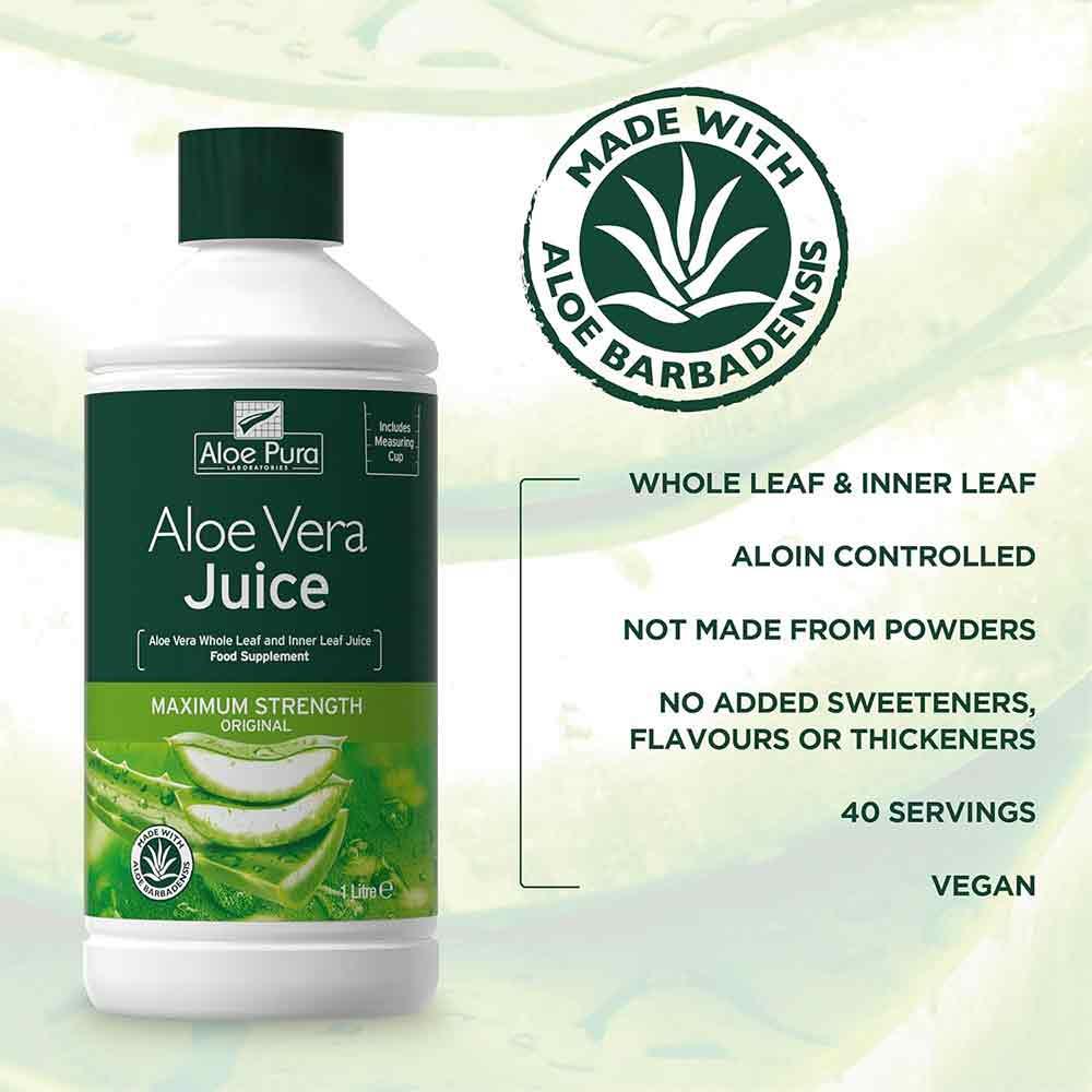 Aloe Pura Maximum Strength Aloe Vera Juice 1000ml