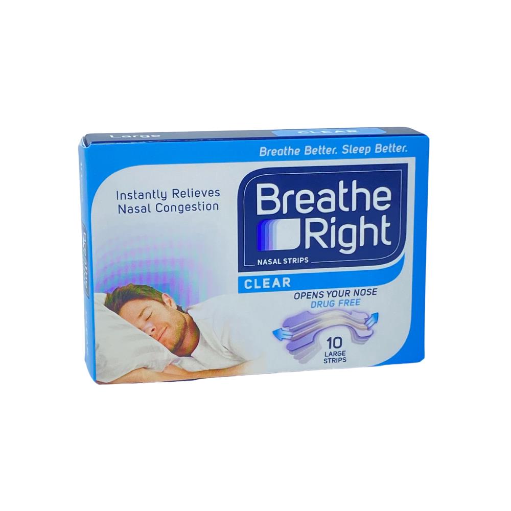 Breathe Right Clear Nasal Strips Large 10 Pack
