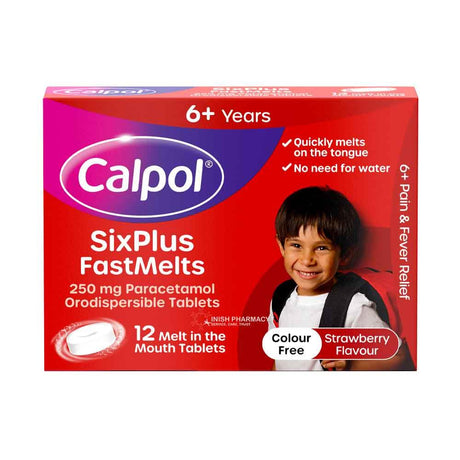 Calpol Six Plus Fastmelts 12 Tablets – relieves pain and fever in children