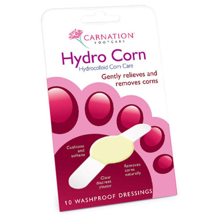 Carnation Hydro Corn Hydrocolloid Corn Care 10 Pack – softens and removes hard skin calluses