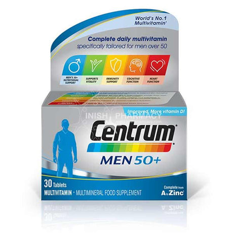 Centrum Men 50+ Multivitamins 30 Pack – a daily multivitamin for complete nutritional support