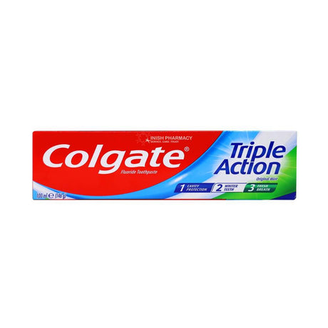 Colgate Triple Action Original Mint Toothpaste 100ml – cleans teeth and supports oral health
