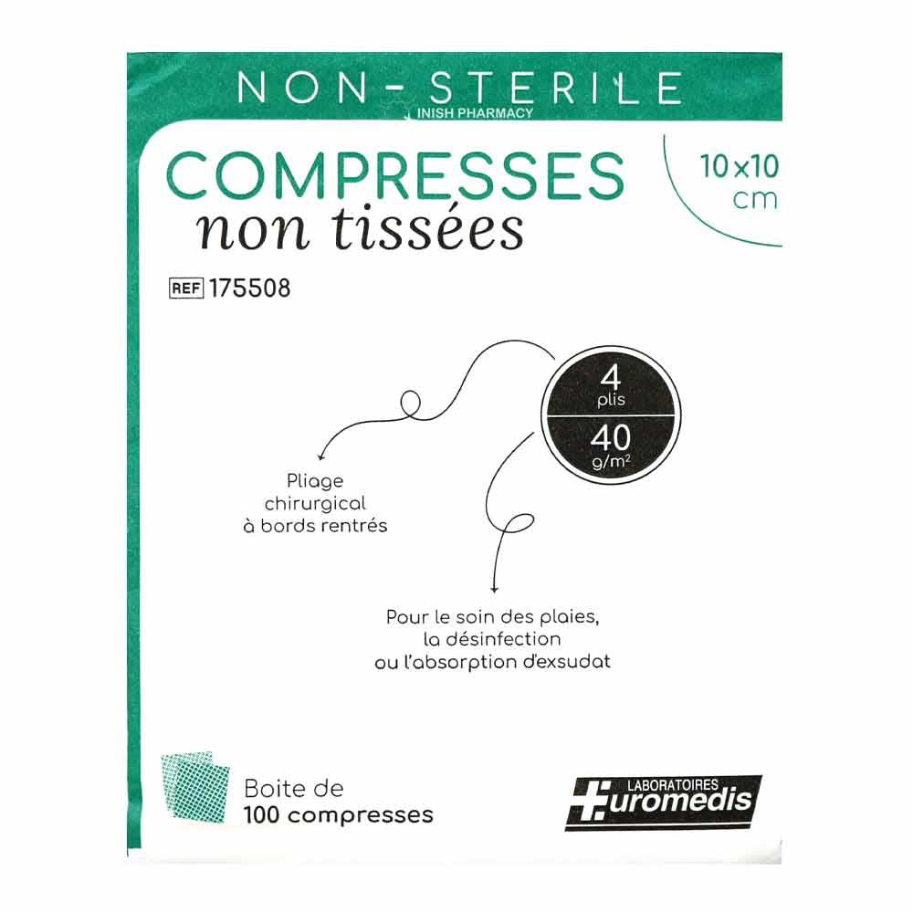 Euromedis 10cm x 10cm Non Woven Swabs 100 Ref 175508