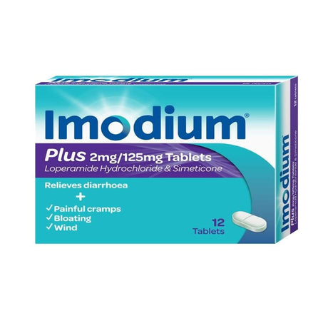 Imodium Plus Loperamide Tablets 12 Pack – provides fast relief from diarrhoea