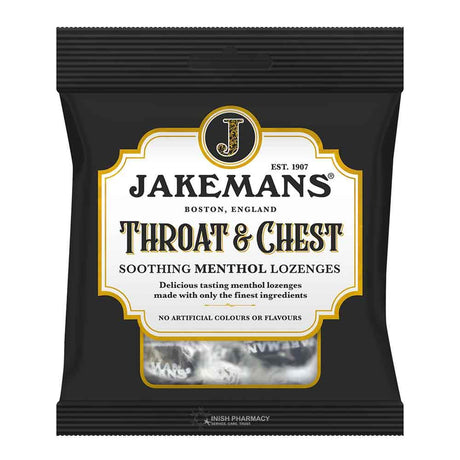 Jakemans Throat & Chest Soothing Menthol Sweets 73g – for sore throat
