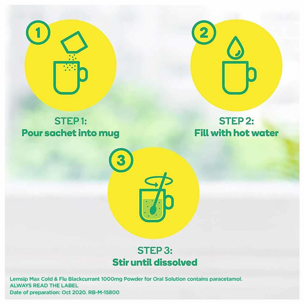 Lemsip Max Cold & Flu Blackcurrant 5 Pack