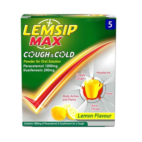 Lemsip Max Cough & Cold Sachets 5 Pack – soothes and relieves persistent coughs