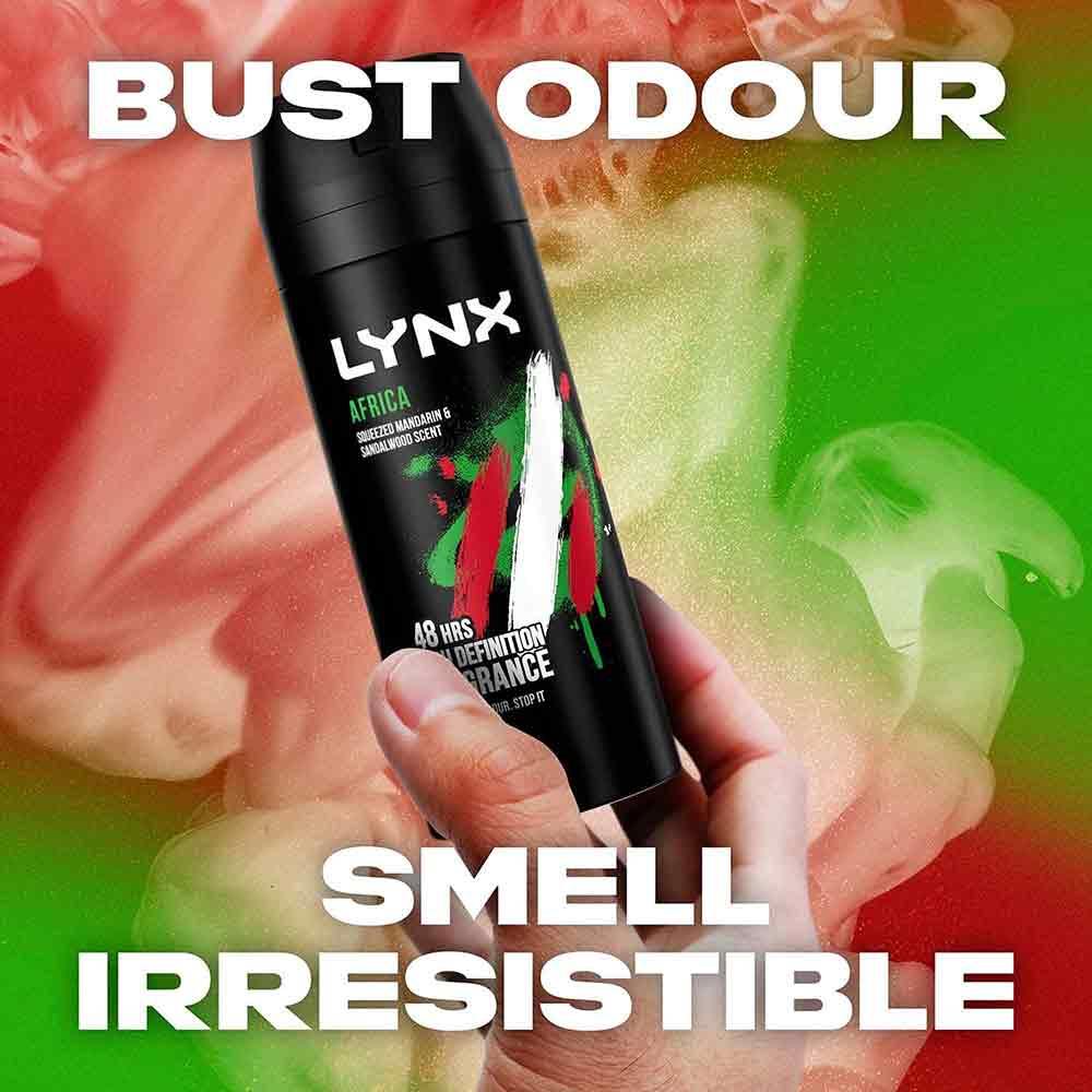 Lynx Africa Fresh Deodorant Bodyspray 150ml Twin Pack