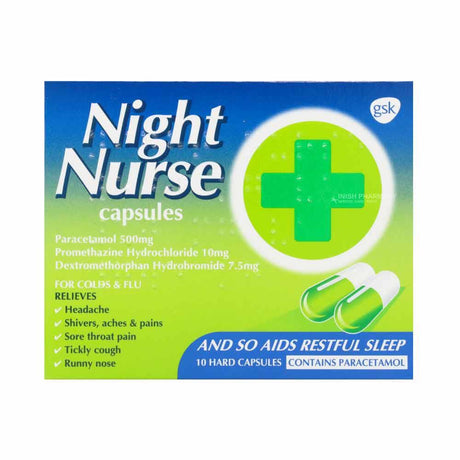 Night Nurse Cold & Flu Capsules 10 Pack – relieves cold and flu symptoms