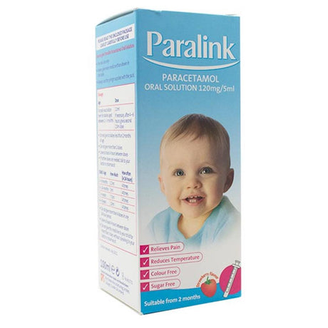 Paralink Paracetamol 120mg/5ml Solution 100ml – provides effective pain relief