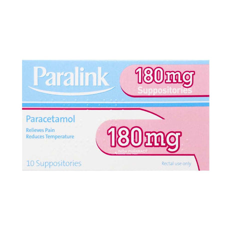 Paralink Paracetamol Suppositories 180mg 10 Pack – a trusted essential for mother and baby care