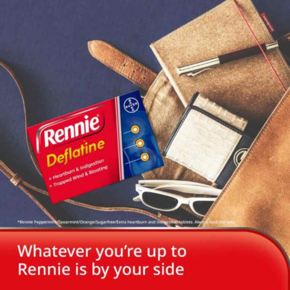 Rennie Deflatine Chewable Sugar Free Mint Tablets 18 Pack