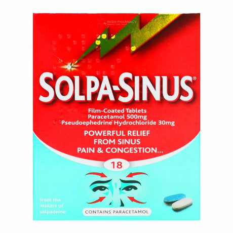 Solpa-Sinus Tablets 18 Pack – relieves cold and flu symptoms