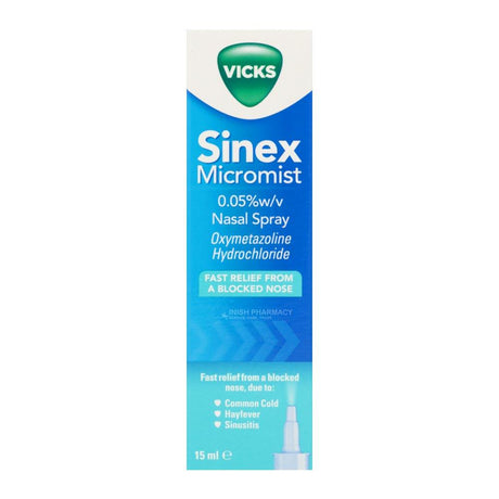 Vicks Sinex Decongestant Nasal Spray 0.05% Oxymetazoline 15ml – relieves nasal congestion and sinus pressure