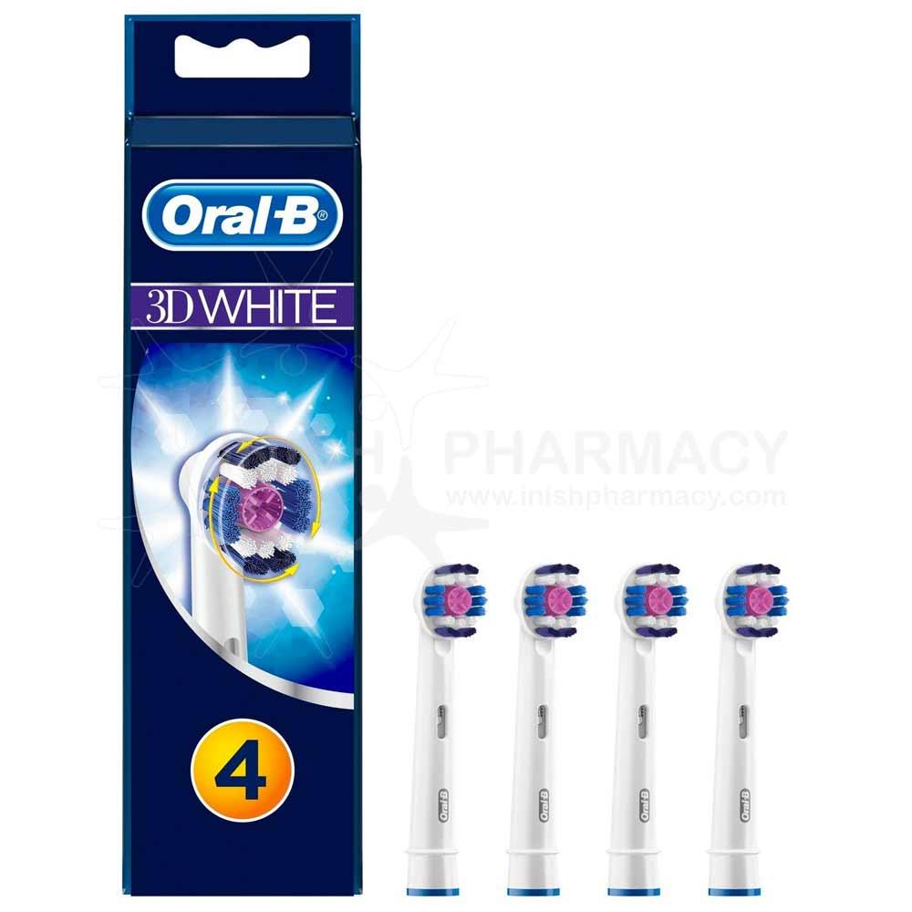 Oral B 3D White Electric Brush Heads 4 Pack