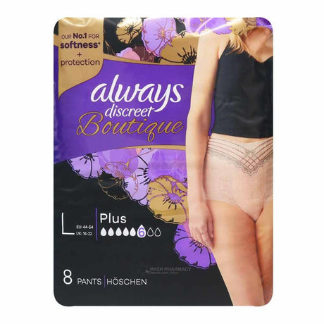 Always Discreet Boutique Pants Plus Large 8 Pack – for everyday women's health and wellbeing