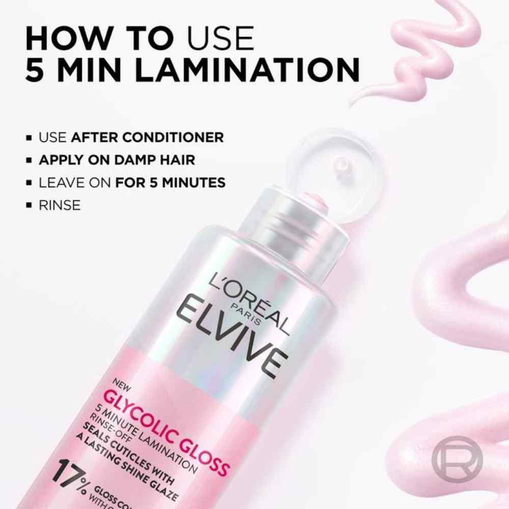 L'Oreal Elvive Glycolic Gloss Rinse-Off 5 Minute Lamination Treatment 200ml