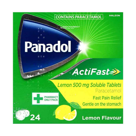 Panadol Actifast Lemon 500mg Soluble Tablets 24 Pack – provides effective pain relief