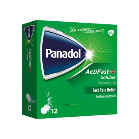 Panadol Actifast 500mg Soluble Tablets 12 Pack – provides effective pain relief