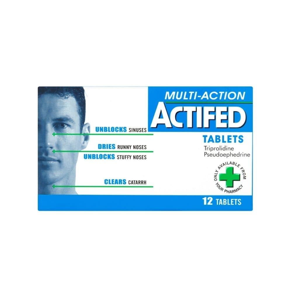 Actifed 60mg/2.5mg Tablets 12 Pack