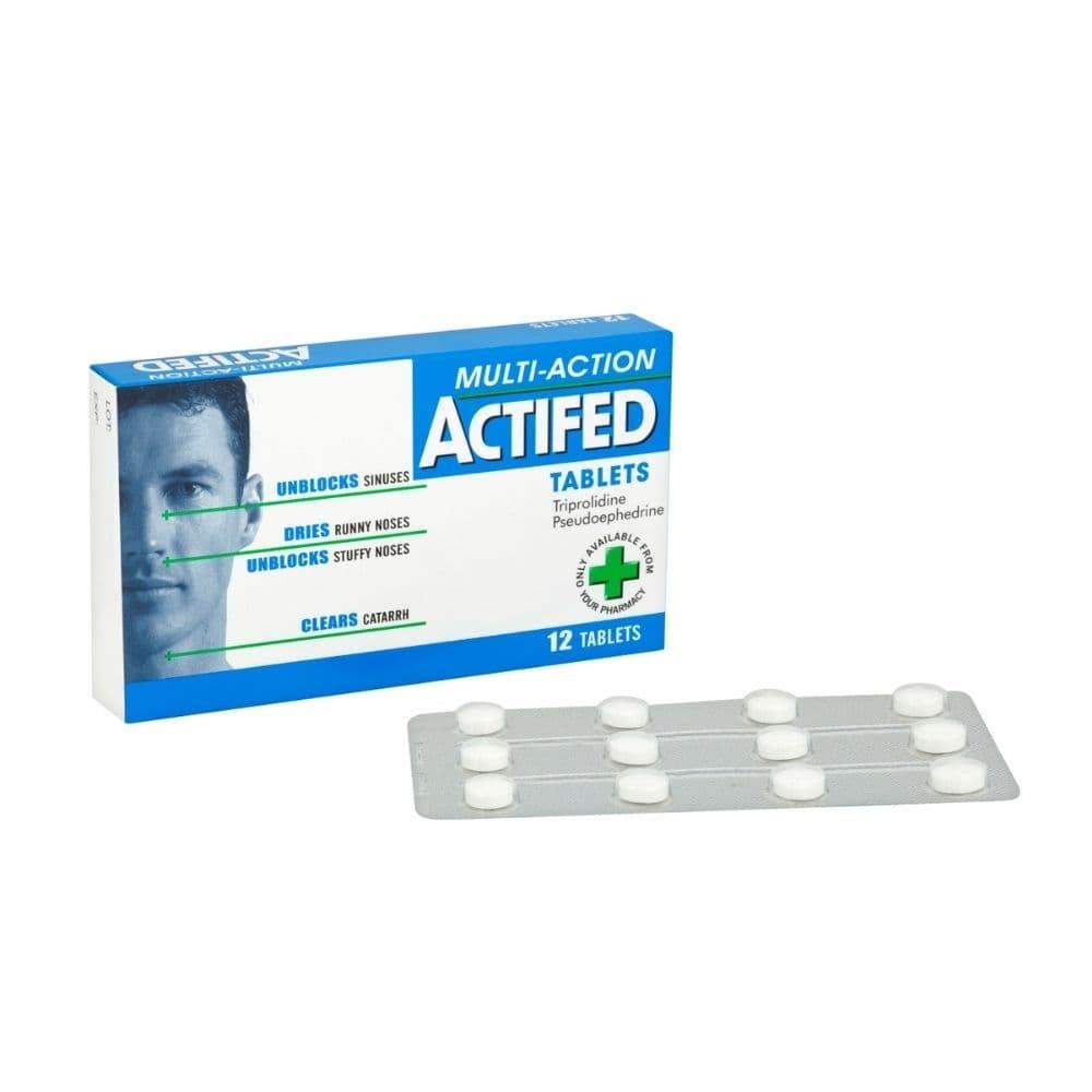 Actifed 60mg/2.5mg Tablets 12 Pack