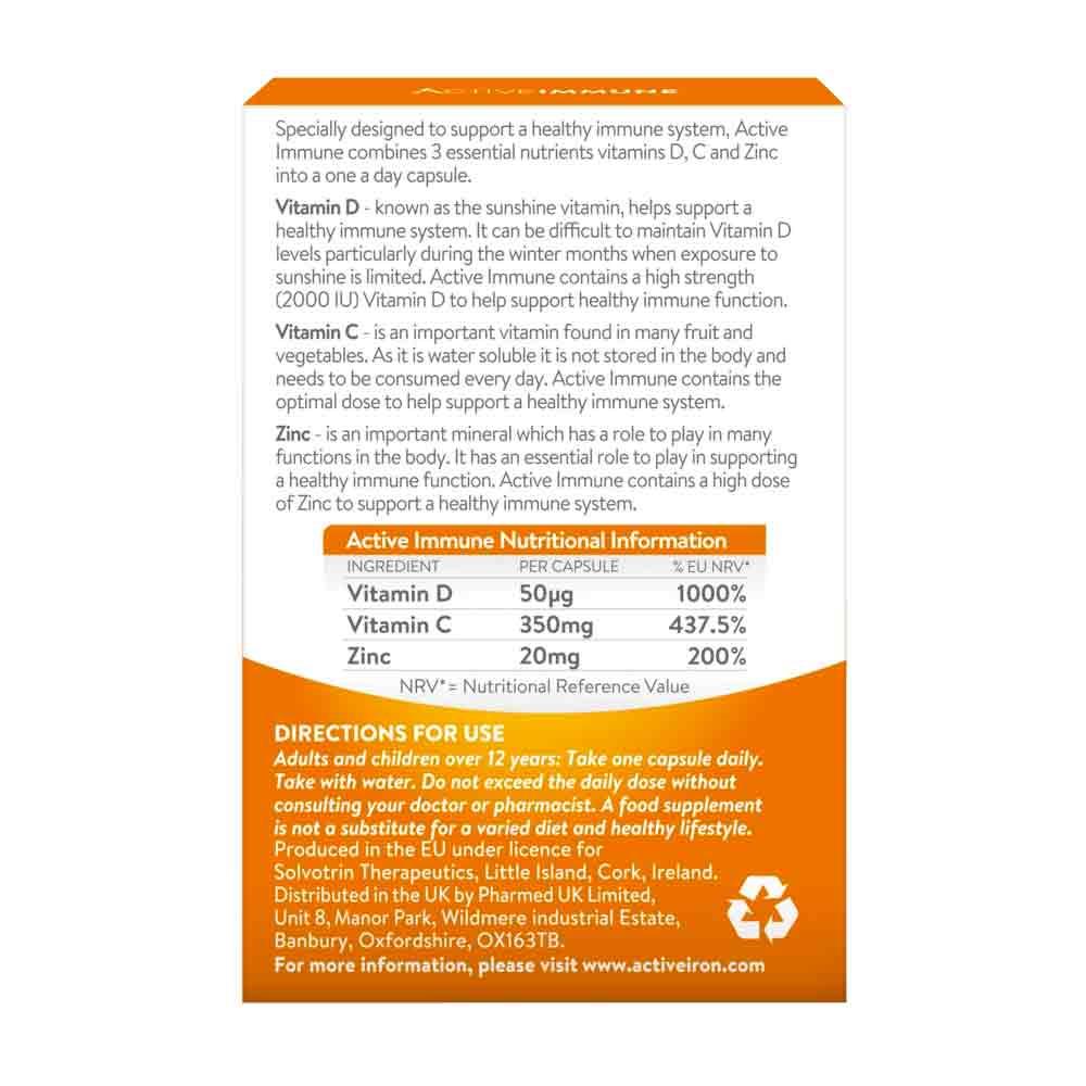 Active Immune Vitamin C D & Zinc Immunity Boost 30 Pack
