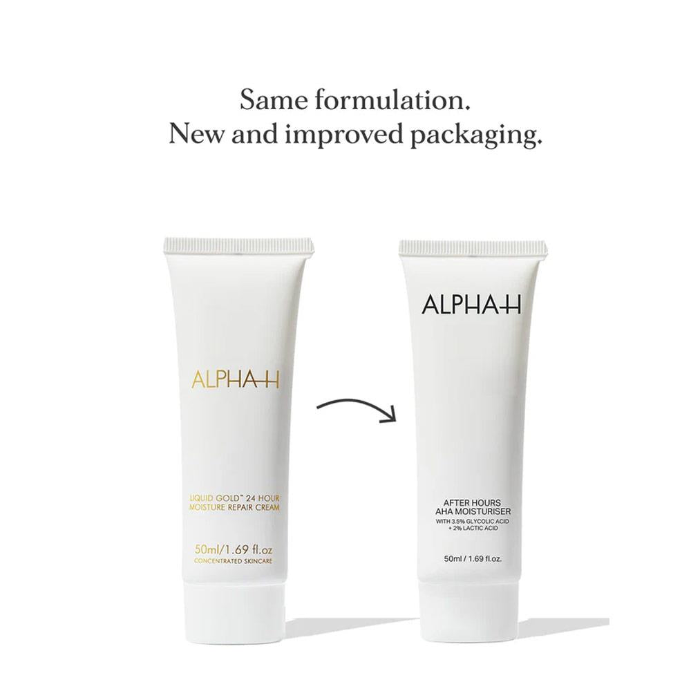 Alpha-H After Hours AHA Moisturiser with 3.5% Glycolic Acid + 2.5% Lactic Acid 50ml
