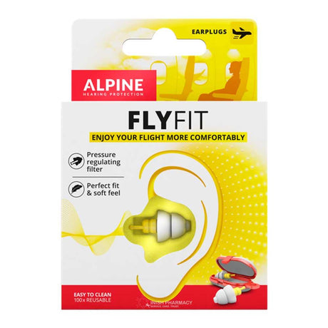 Alpine FlyFit Earplugs Soft Travel Filters & Free Cleaner – relieves nausea and travel sickness