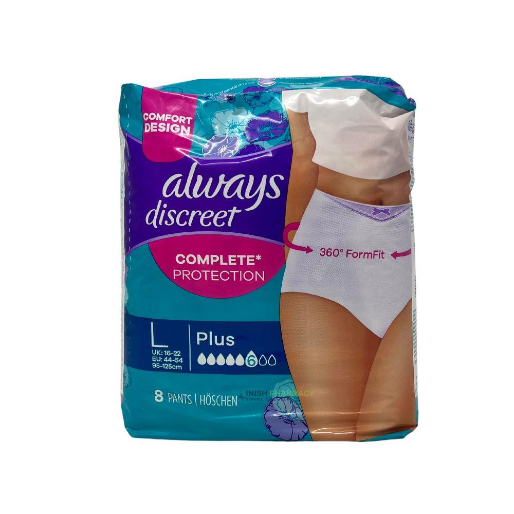 Always Discreet Underwear Plus Large 8 Pack