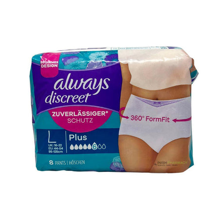 Always Discreet Underwear Plus Large 8 Pack – for everyday women's health and wellbeing