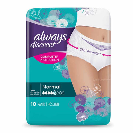 Always Discreet Underwear Normal Large 10 Pack – for everyday women's health and wellbeing