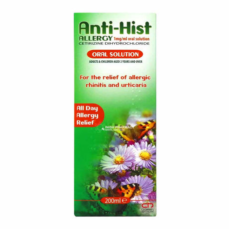 Anti-Hist Allergy Cetirizine Oral Solution 200ml – provides fast relief from allergy symptoms
