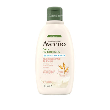 Aveeno Daily Moisturising Yogurt Body Wash Apricot & Honey 300ml – moisturises and protects skin daily