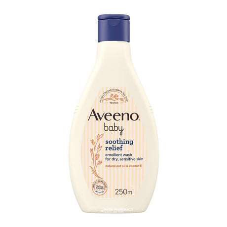 Aveeno Baby Soothing Relief Emollient Wash 250ml – a soap-free wash gentle enough for newborn skin