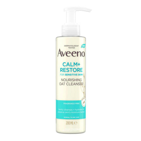 Aveeno Calm & Restore Face Cleanser 200ml – gently cleanses and refreshes skin